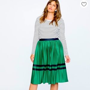Sunburst Pleated Midi Skirt